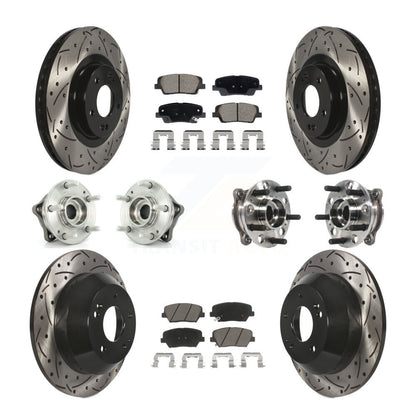 Hub Bearing Coated Brake Rotor And Pad Front Rear Kit For Hyundai Santa Fe Sport