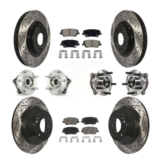 Hub Bearing Coated Brake Rotor And Pad Front Rear Kit For Hyundai Santa Fe Sport