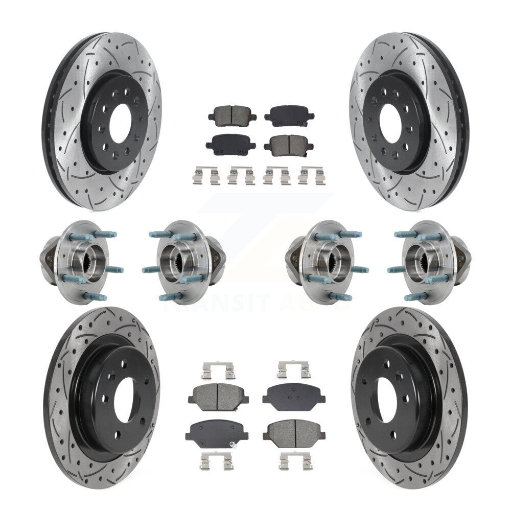 Hub Bearing Coat Brake Rotor Pad Front Rear Kit (10Pc) For Chevrolet Equinox GMC
