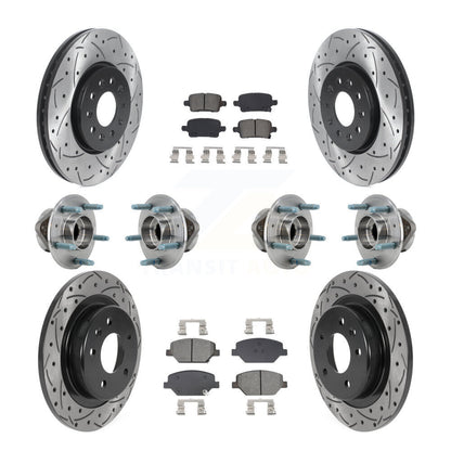 Hub Bearing Coat Brake Rotor Pad Front Rear Kit (10Pc) For Chevrolet Equinox GMC