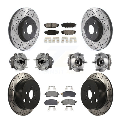 Hub Bearing Coated Disc Brake Rotor Pad Front Rear Kit (10Pc) For Subaru Impreza