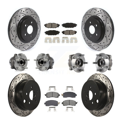 Hub Bearing Coated Brake Rotor & Pads Front Rear Kit (10Pc) For Subaru Crosstrek