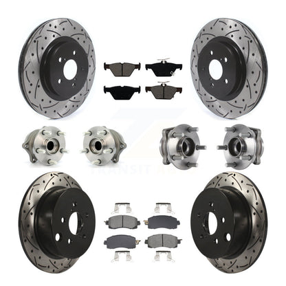 Hub Bearing Coated Brake Rotor & Pads Front Rear Kit (10Pc) For Subaru Crosstrek