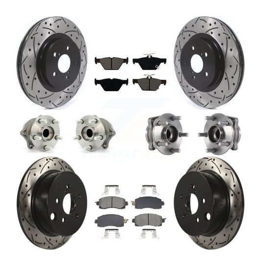 Hub Bearing Coated Brake Rotor & Pads Front Rear Kit (10Pc) For Subaru Crosstrek