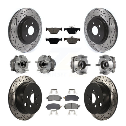 Hub Bearing Coated Brake Rotor & Pads Front Rear Kit (10Pc) For Subaru Crosstrek
