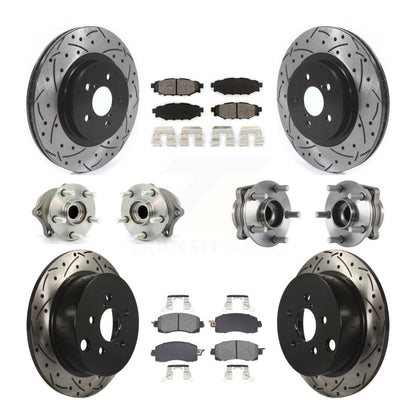 Hub Bearing Coated Brake Rotor & Pads Front Rear Kit (10Pc) For Subaru Crosstrek