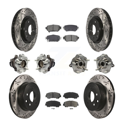 Hub Bearing Coated Brake Rotor Pads Front Rear Kit (10Pc) For Nissan Rogue Sport