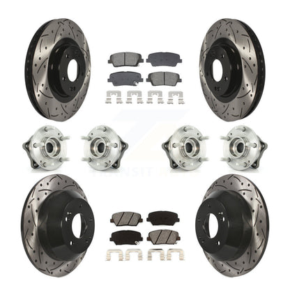 Hub Bearing Coat Brake Rotor Pads Front Rear Kit (10Pc) For Hyundai Santa Fe Kia