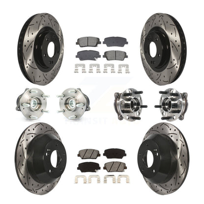 Hub Bearing Coated Brake Rotor And Pad Front Rear Kit For Hyundai Santa Fe Sport