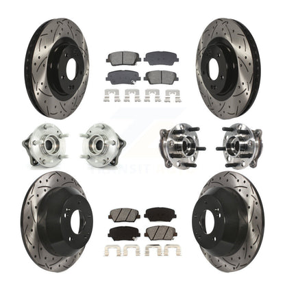 Hub Bearing Coated Brake Rotor And Pad Front Rear Kit For Hyundai Santa Fe Sport
