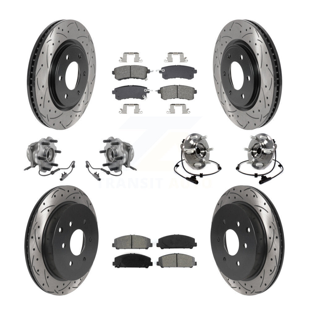 Hub Bearing Coat Brake Rotor Pads Front Rear Kit (10Pc) For INFINITI QX80 Nissan