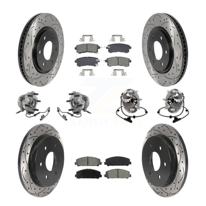 Hub Bearing Coated Brake Rotor & Pad Front Rear Kit (10Pc) For Nissan Armada AWD