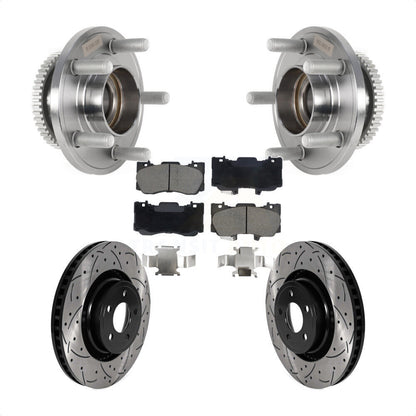 Hub Bearing Assembly Coat Drill Slot Brake Rotor Pads Front Kit For Ford Mustang