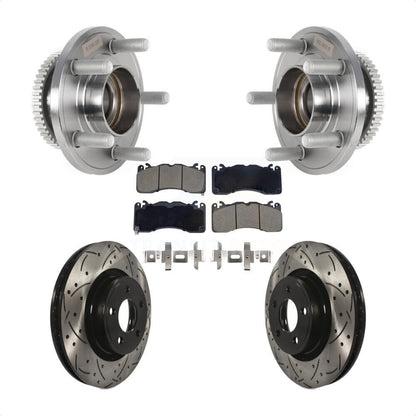 Hub Bearing Coated Drill Slot Brake Rotor Pad Front Kit For 2015 Ford Mustang V6
