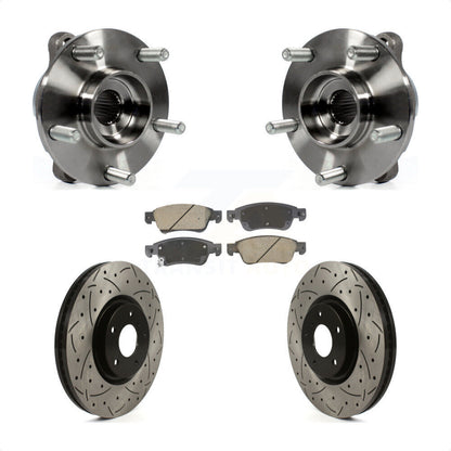 Hub Bearing Assembly Drilled Slot Brake Rotor Pad Front Kit For INFINITI G35 Q60