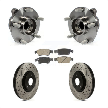Hub Bearing Coated Drill Slot Brake Rotor Pad Front Kit For INFINITI G37 G35 Q60