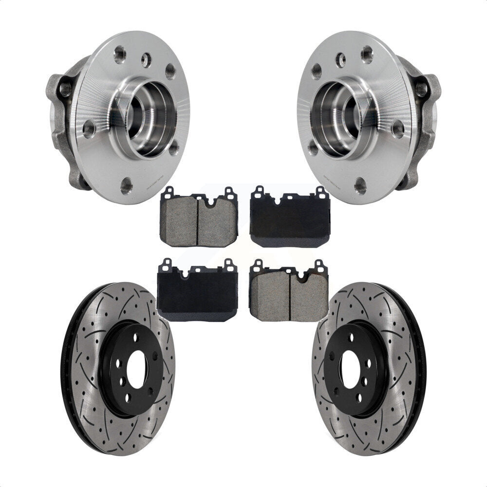 Hub Bearing Drill Slot Brake Rotor Pad Front Kit For 17-20 Mini Cooper Clubman S
