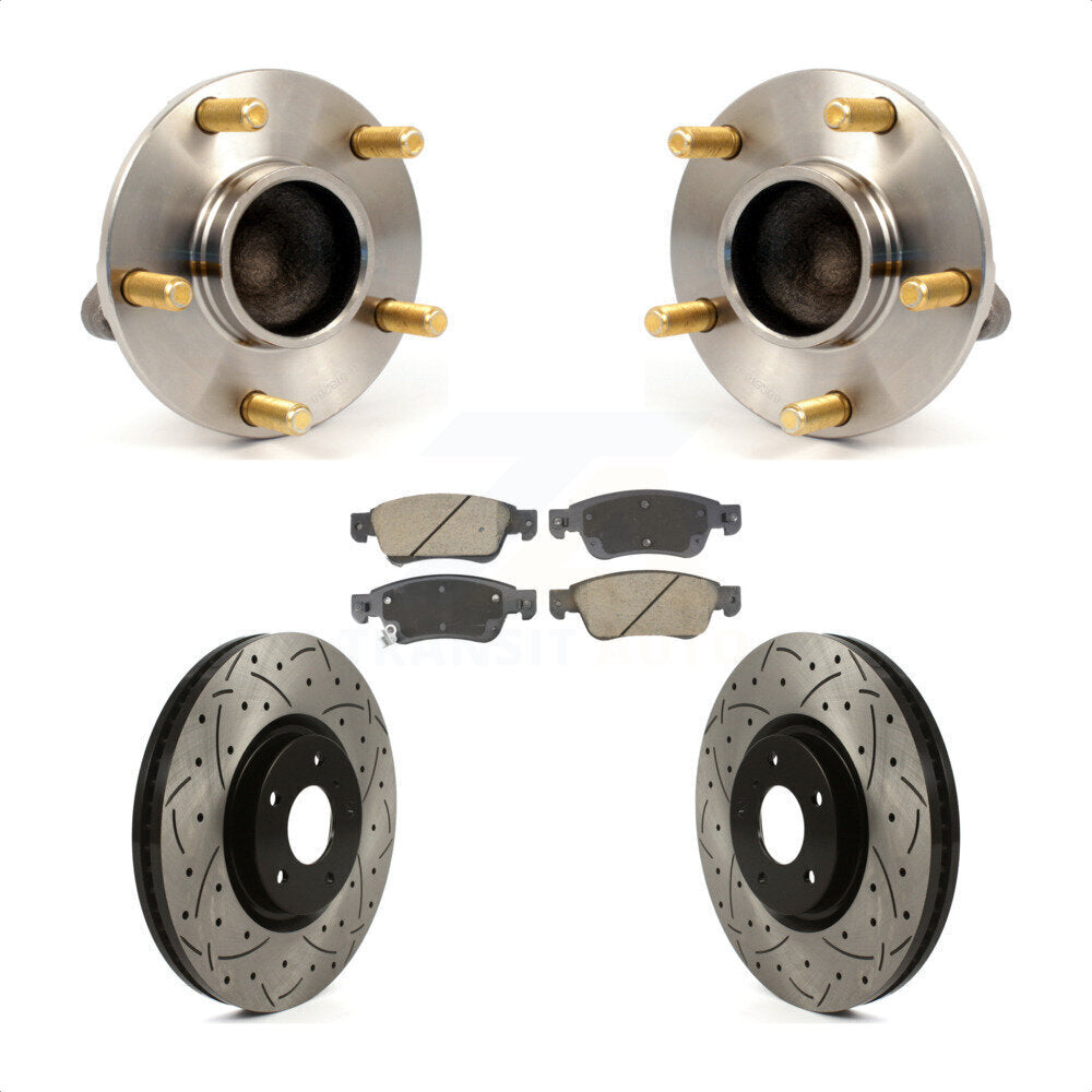 Hub Bearing Assembly Coat Drill Slot Brake Rotor Pads Front Kit For INFINITI G35