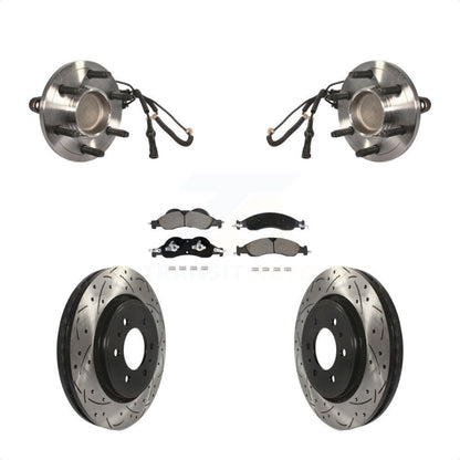 Hub Bearing Drill Slot Brake Rotor Pad Front Kit For Ford Expedition Lincoln RWD