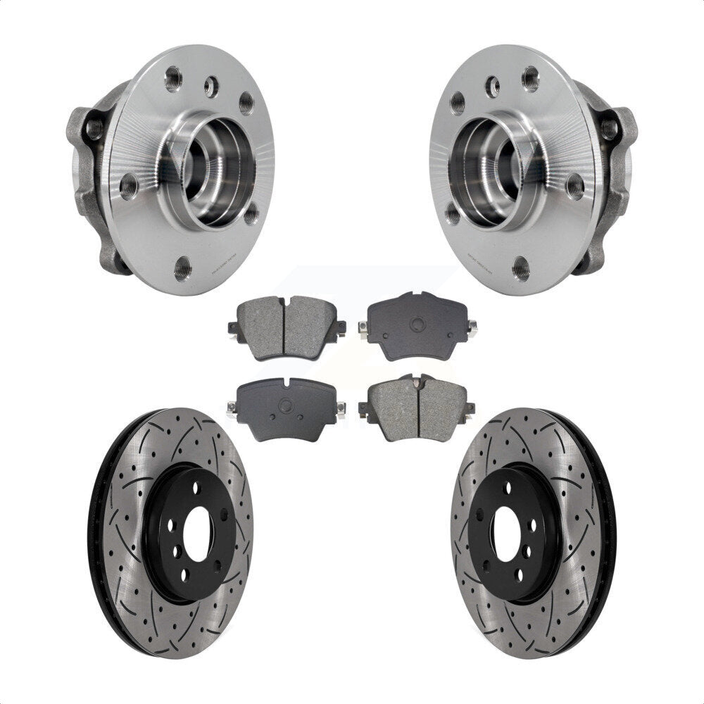 Hub Bearing Coat Drill Slot Brake Rotor Pad Front Kit For Mini Cooper Countryman