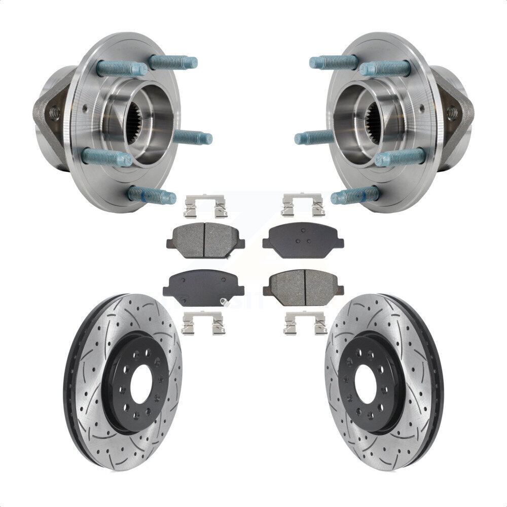 Hub Bearing Coat Drill Slot Brake Rotor Pads Front Kit For Chevrolet Equinox GMC