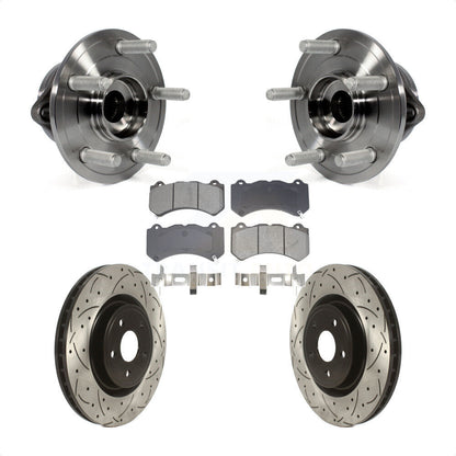Hub Bearing Drilled Slot Brake Rotor Pad Front Kit For Jeep Grand Cherokee Dodge