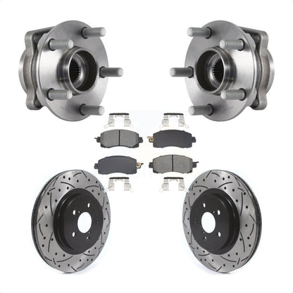 Hub Bearing Drilled Slot Brake Rotor Pads Front Kit For Subaru Crosstrek Impreza
