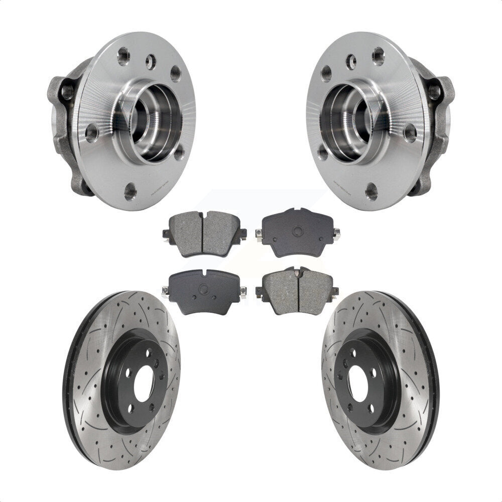 Hub Bearing Drill Slot Brake Rotor Pads Front Kit For BMW X1 Mini Cooper X2 228i