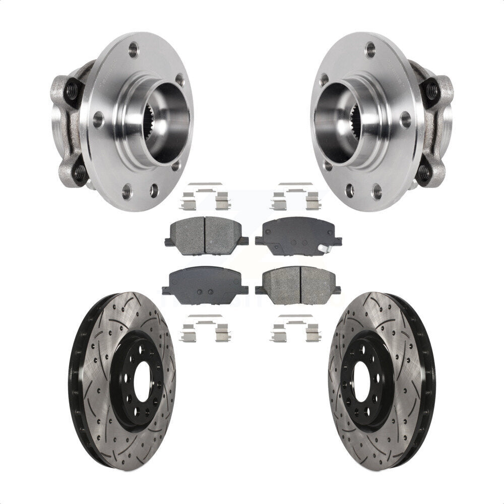 Hub Bearing Drill Slot Brake Rotor Pads Front Kit For Jeep Compass Renegade Fiat