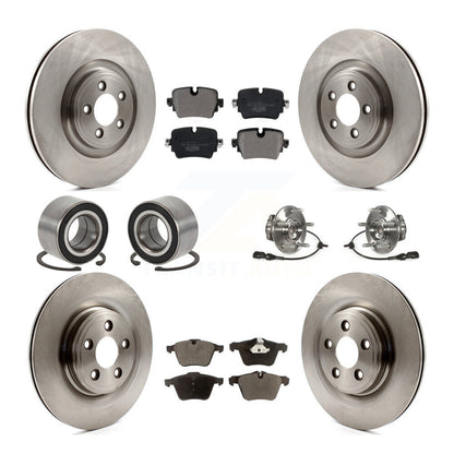 Hub Bearing Disc Brake Rotors And Pads Shoes Front Rear Kit (10Pc) For Jaguar XJ