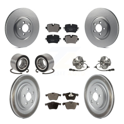 Hub Bearing Coated Disc Brake Rotor Pad Shoe Front Rear Kit (10Pc) For Jaguar XJ