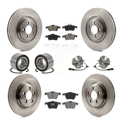 Hub Bearing Disc Brake Rotor Pads Shoe Front Rear Kit (10Pc) For Jaguar XF XJ XK