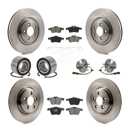 Hub Bearing Disc Brake Rotor Pads Shoe Front Rear Kit (10Pc) For Jaguar XF XJ XK