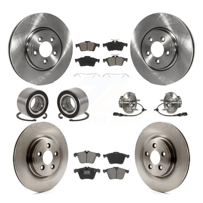 Hub Bearing Disc Brake Rotors And Pads Shoes Front Rear Kit (10Pc) For Jaguar XF
