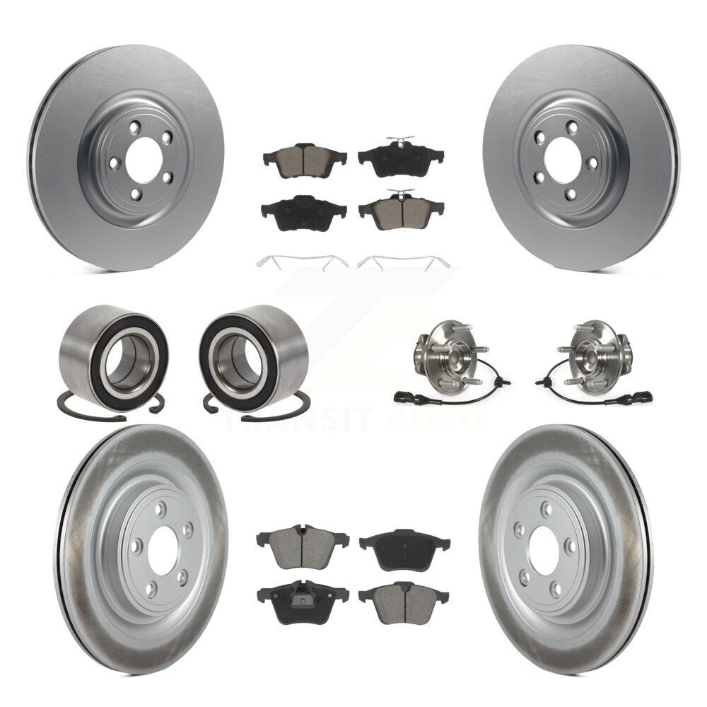 Hub Bearing Coat Brake Rotor Pads Shoe Front Rear Kit (10Pc) For Jaguar XF XJ XK