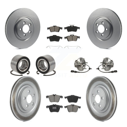 Hub Bearing Coat Brake Rotor Pads Shoe Front Rear Kit (10Pc) For Jaguar XF XJ XK