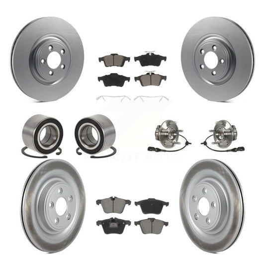 Hub Bearing Coat Brake Rotor Pads Shoe Front Rear Kit (10Pc) For Jaguar XF XJ XK