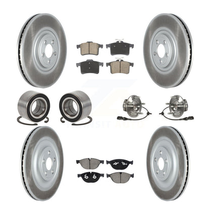 Hub Bearing Coat Brake Rotor Pad Shoe Front Rear Kit (10Pc) For Jaguar XF XJ XKR