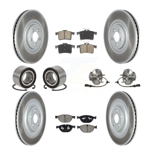 Hub Bearing Coat Brake Rotor Pad Shoe Front Rear Kit (10Pc) For Jaguar XF XJ XKR