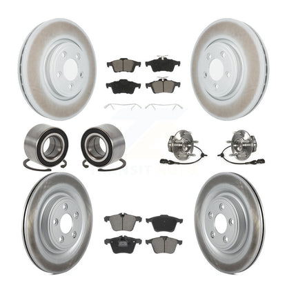 Hub Bearing Coated Disc Brake Rotor Pad Shoe Front Rear Kit (10Pc) For Jaguar XF