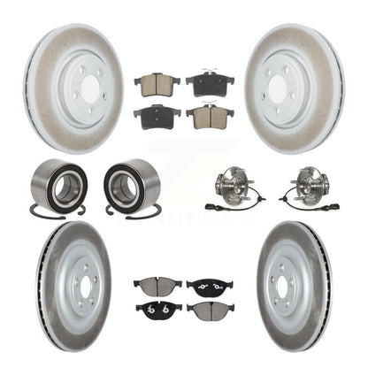 Hub Bearing Coated Disc Brake Rotor Pad Shoe Front Rear Kit (10Pc) For Jaguar XF