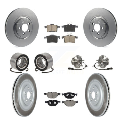 Hub Bearing Coated Disc Brake Rotor Pad Shoe Front Rear Kit (10Pc) For Jaguar XF