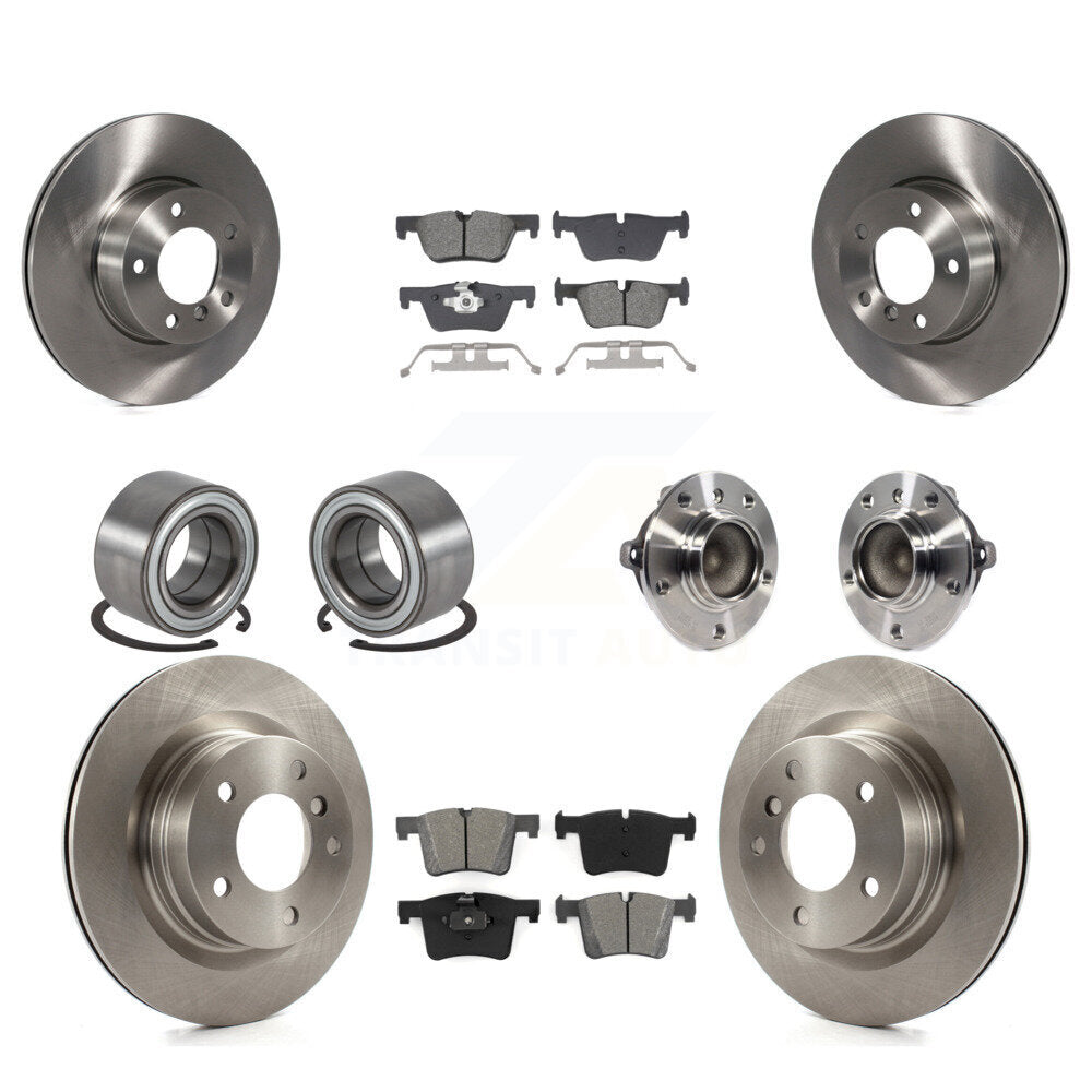 Hub Bearing Disc Brake Rotor & Pads Shoe Front Rear Kit (10Pc) For BMW 320i 328d