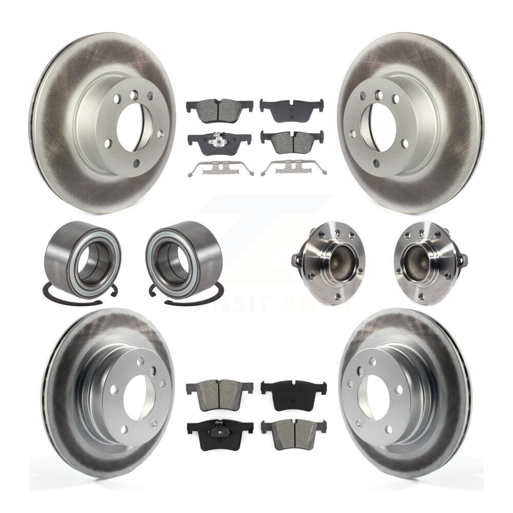 Hub Bearing Coated Brake Rotor Pads Shoe Front Rear Kit (10Pc) For BMW 320i 328d