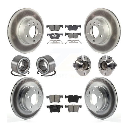 Hub Bearing Coated Brake Rotor Pads Shoe Front Rear Kit (10Pc) For BMW 320i 328d