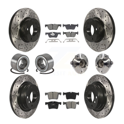Hub Bearing Coated Brake Rotor Pads Shoe Front Rear Kit (10Pc) For BMW 320i 328d