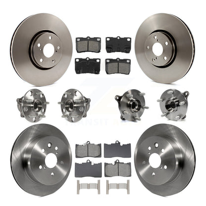 Hub Bearings Disc Brake Rotors And Pads Front Rear Kit (10Pc) For Lexus IS350