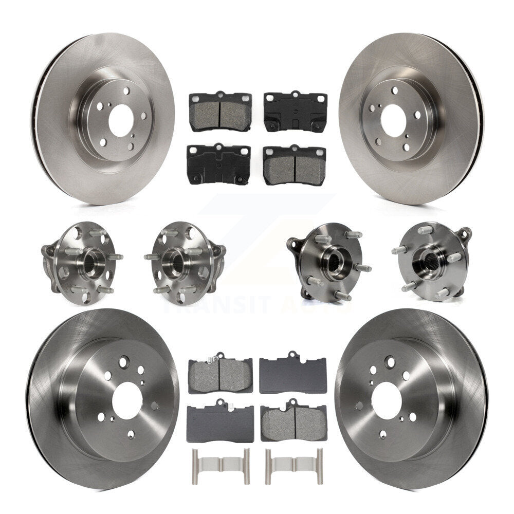 Hub Bearing Disc Brake Rotor And Pad Front Rear Kit (10Pc) For Lexus GS350 IS350