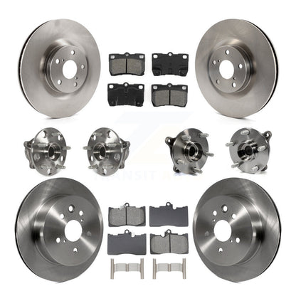 Hub Bearing Disc Brake Rotor And Pad Front Rear Kit (10Pc) For Lexus GS350 IS350