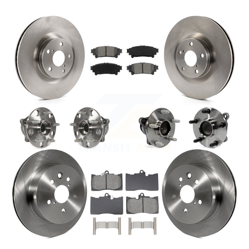 Hub Bearing Brake Rotor & Pads Front Rear Kit (10Pc) For Lexus IS350 C F Sport